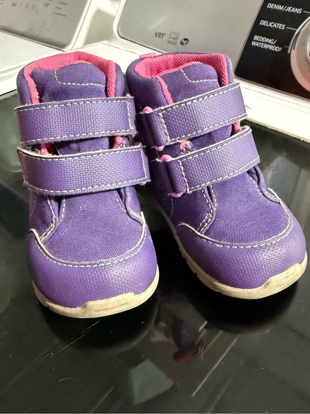 See Kai Run Purple and Pink Hook-and-Loop Kids Boots